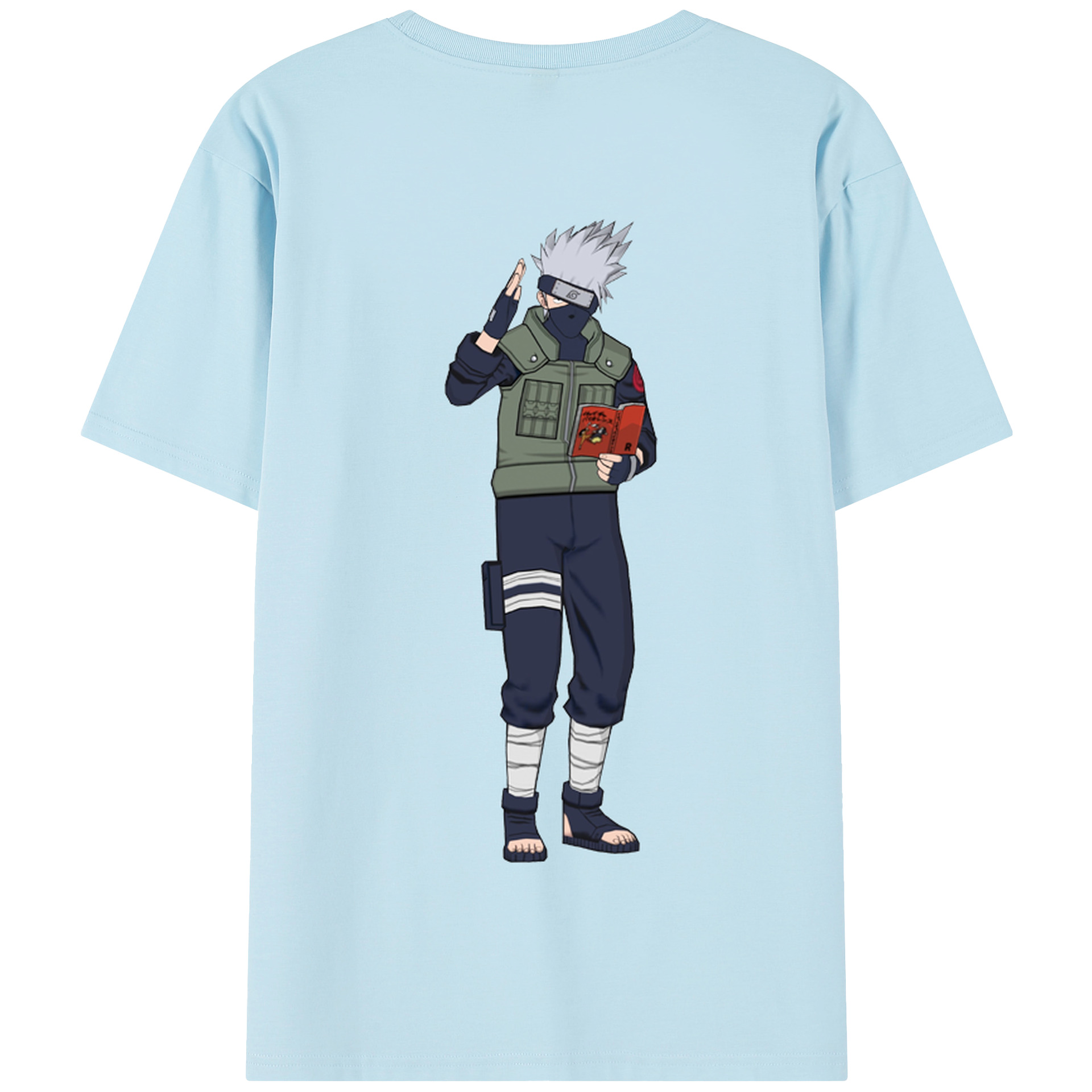 （画像用） NARUTO -ナルト- はたけ カカシ Hatake Kakashi 綿100％半袖Tシャツ（背面プリント）